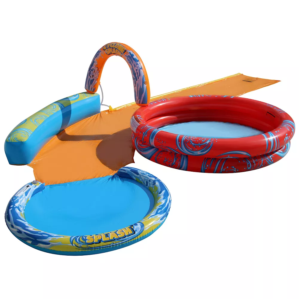 Boys Girls Banzai BANZAI Cyclone Splash Park 3-in-1 Sprinkler, Pool and Curved Slide - Outdoor Backyard Summer Water Play for Kids (16 feet). - Image 2