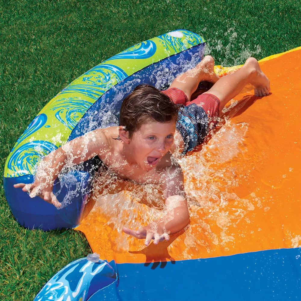 Boys Girls Banzai BANZAI Cyclone Splash Park 3-in-1 Sprinkler, Pool and Curved Slide - Outdoor Backyard Summer Water Play for Kids (16 feet). - Image 6