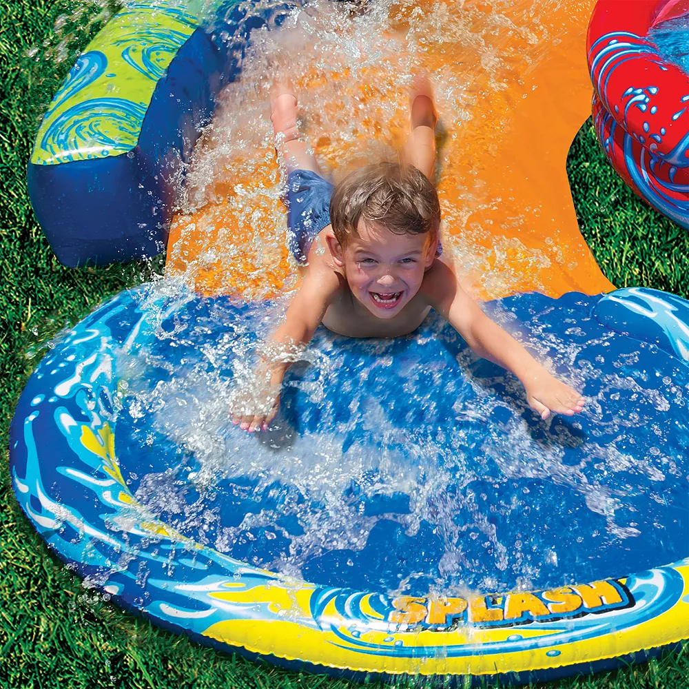 Boys Girls Banzai BANZAI Cyclone Splash Park 3-in-1 Sprinkler, Pool and Curved Slide - Outdoor Backyard Summer Water Play for Kids (16 feet). - Image 7