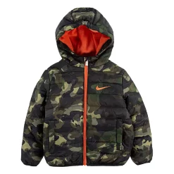 Toddler Boy Nike H2O-Dri Quilted Camouflaged Hooded Puffer Midweight Jacket