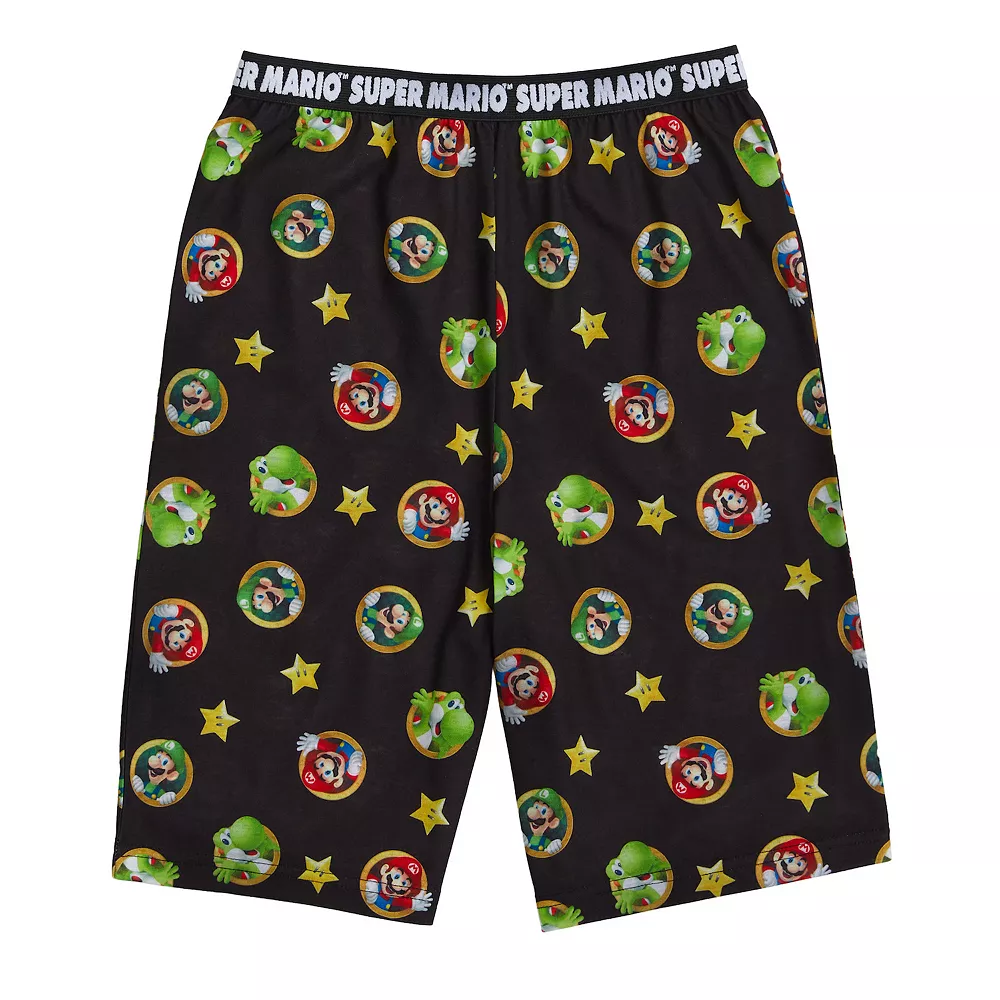 Boys 4-10 Jacquard Waist Super Mario Pajama Shorts