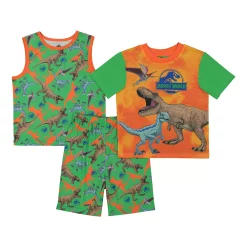 Boys 4-10 Jurassic Park Fire Dino Tops & Shorts Pajama Set