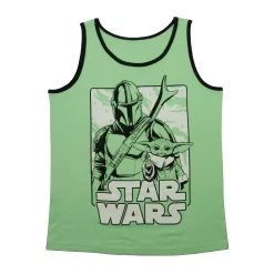 Boys 8-20 Star Wars The Mandalorian Din Djarin & Grogu aka Baby Yoda Graphic Tank Top