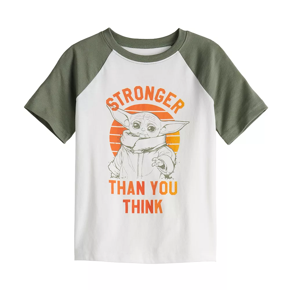Boys 4-12 Jumping Beans® Grogu "Stronger Than You Think" Raglan Tee