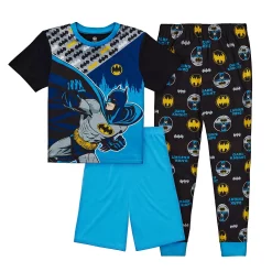 Boys 6-12 DC Comics Batman Top, Shorts & Pants Pajama Set