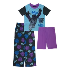 Boys 4-10 Marvel The Avengers "Warrior King" Top, Shorts & Pants Pajama Set