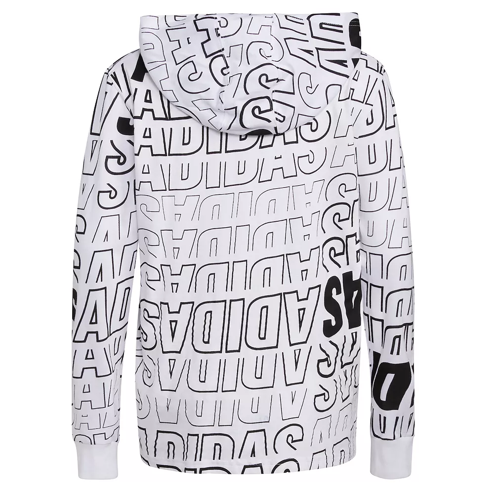 Boys 8-20 adidas Warped Print Hooded Tee - Image 4