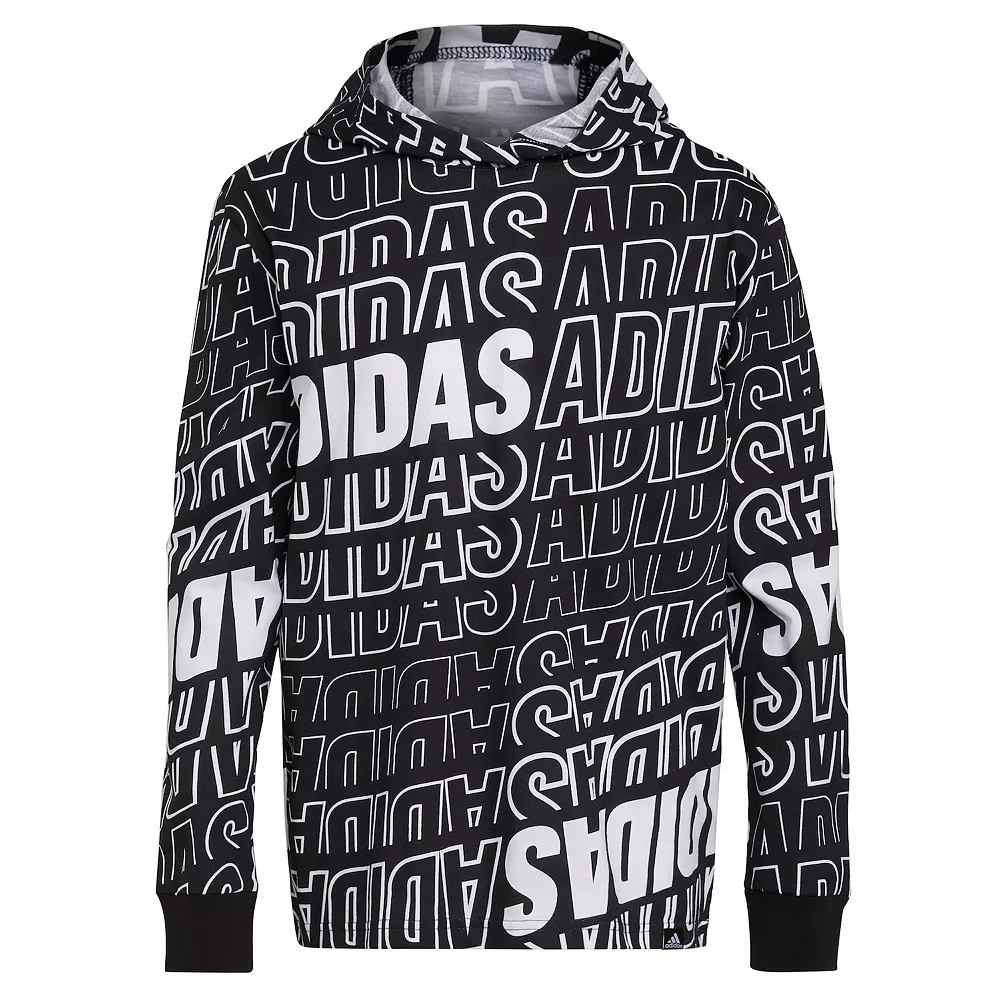 Boys 8-20 adidas Warped Print Hooded Tee - Image 3