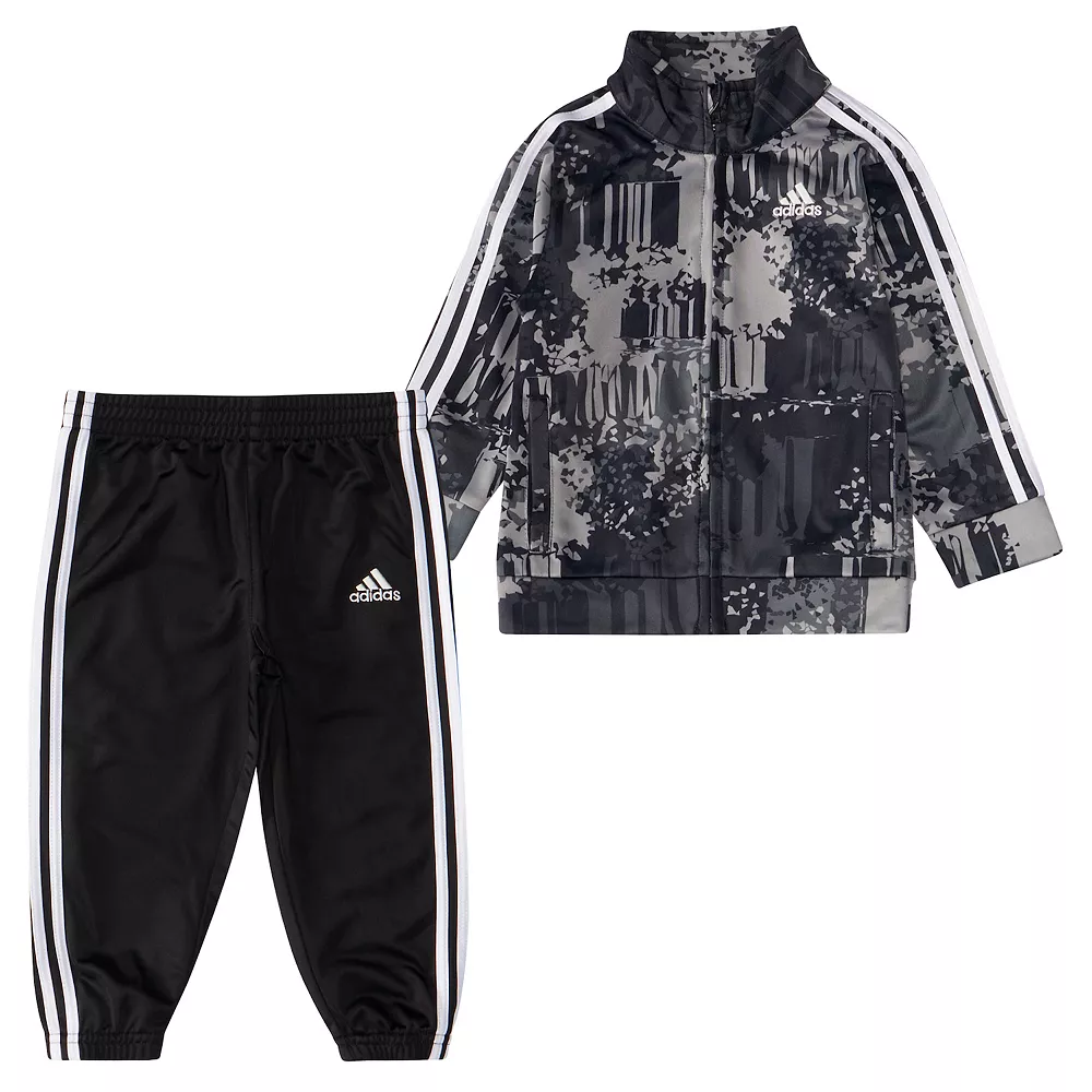 Baby Boy adidas Tricot Gray Camo Track Jacket & Jogger Pants Set