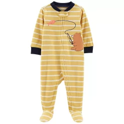 Baby Carter's Bear Fishing Striped Zip Fleece Sleep & Play