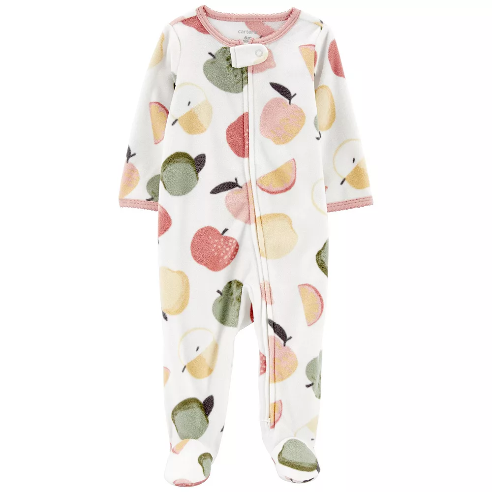 Baby Girl Carter's Fruit Zip Fleece Sleep & Play