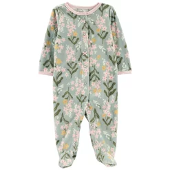Baby Girl Carter's Floral Snap Fleece Sleep & Play