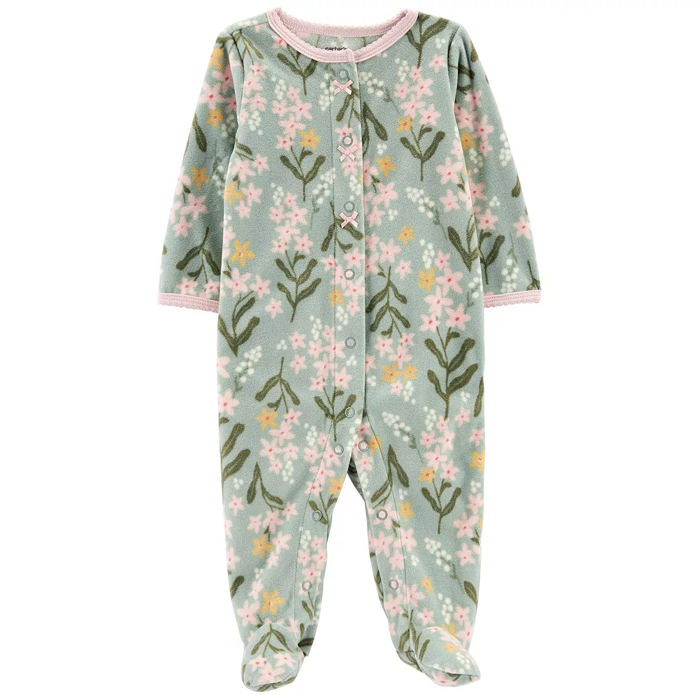 Baby Girl Carter's Floral Snap Fleece Sleep & Play