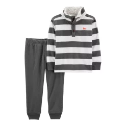 Baby Boy Carter's Striped Fleece Pullover Top & Jogger Pants Set
