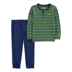 Baby Boy Carter's Striped Henley Tee & Pull-On Pants Set