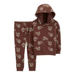 Toddler Boy Carter's Construction Bulldozer Hoodie & Pants Set