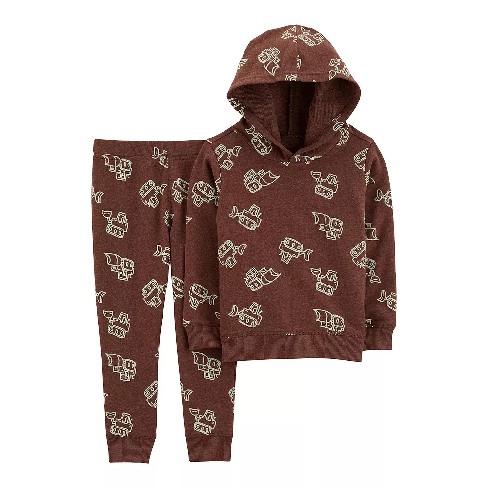 Toddler Boy Carter's Construction Bulldozer Hoodie & Pants Set