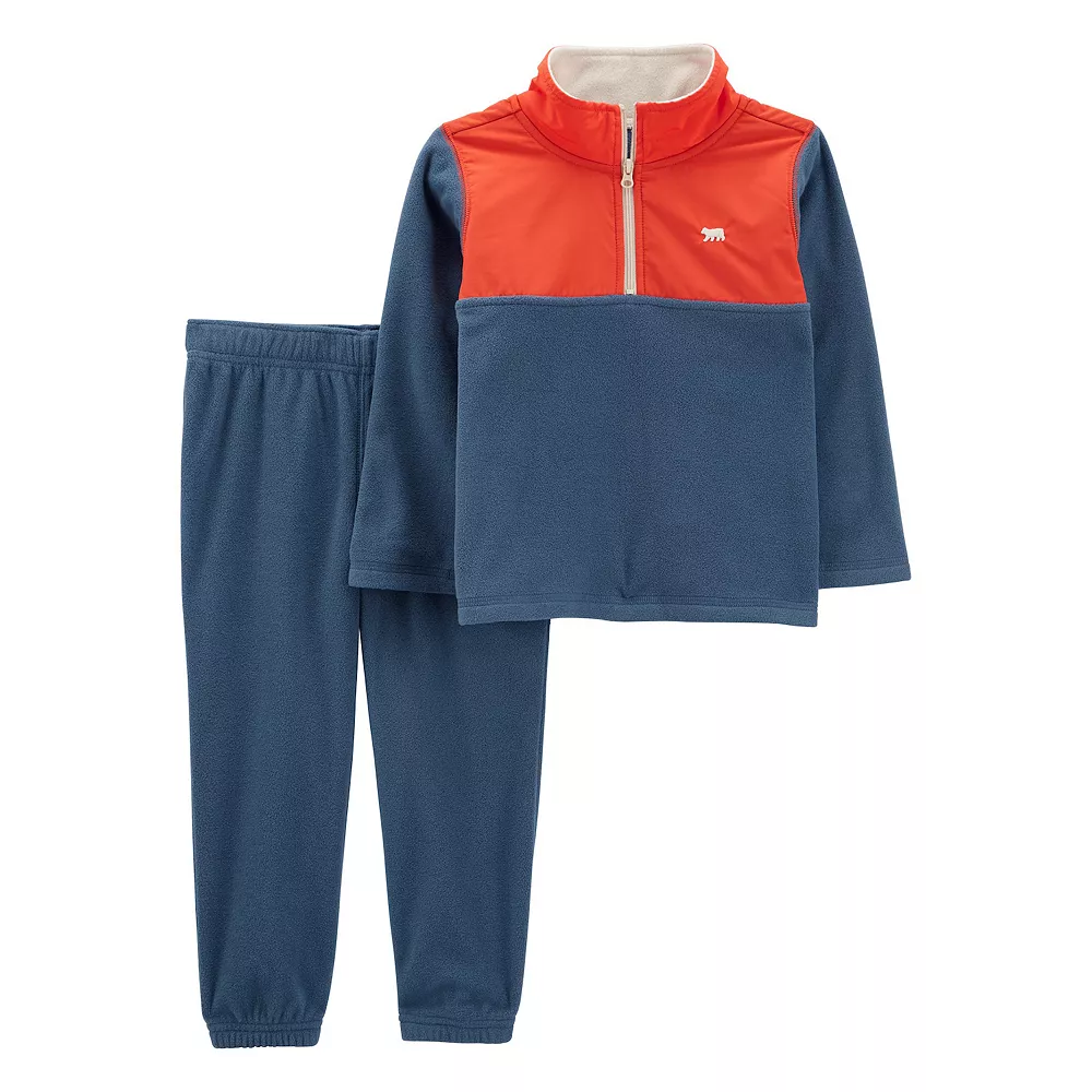 Toddler Boy Carter's Fleece Quarter Zip Pullover & Jogger Pants Set