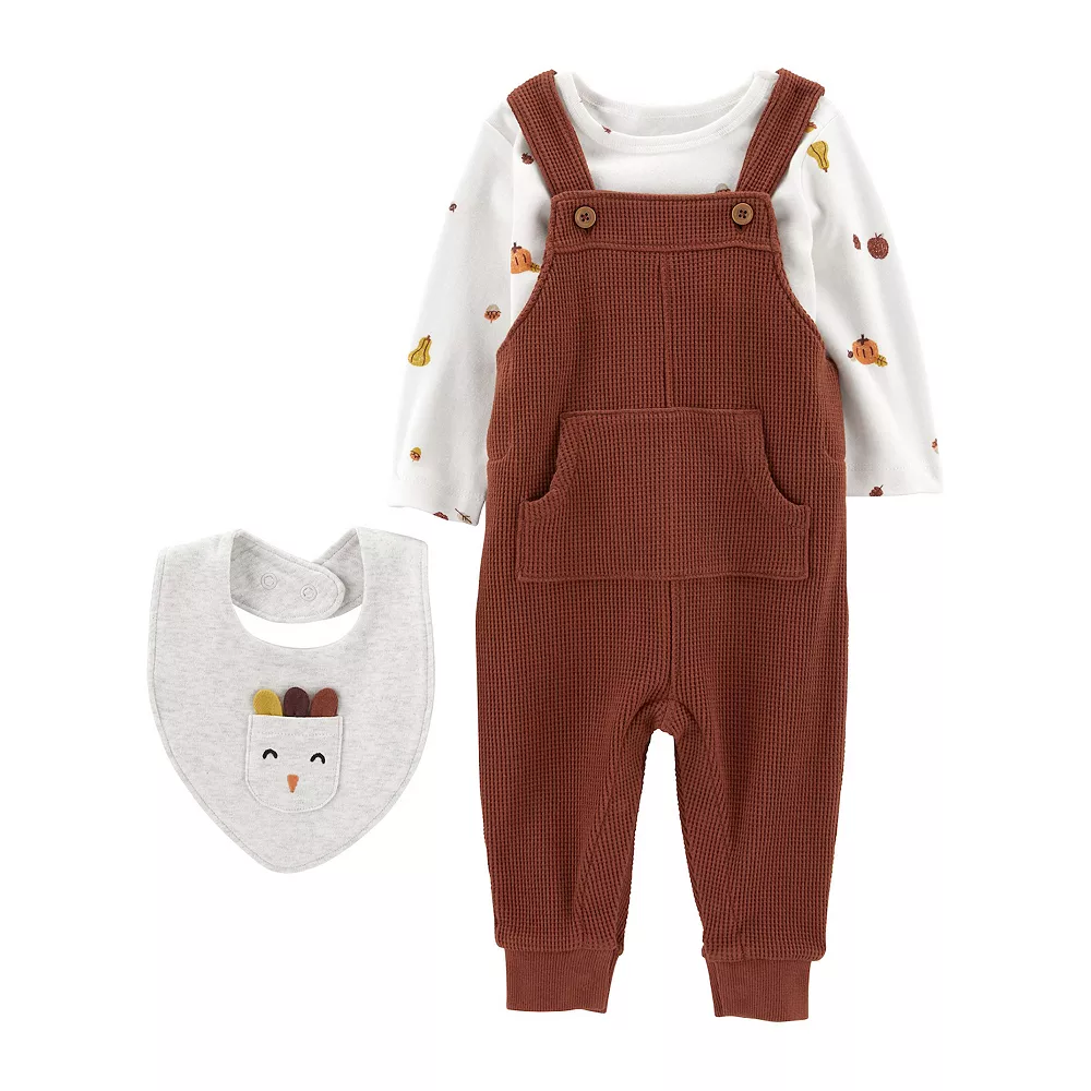 Baby Boy Carter's Thanksgiving Tee, Coveralls, & Bib Set