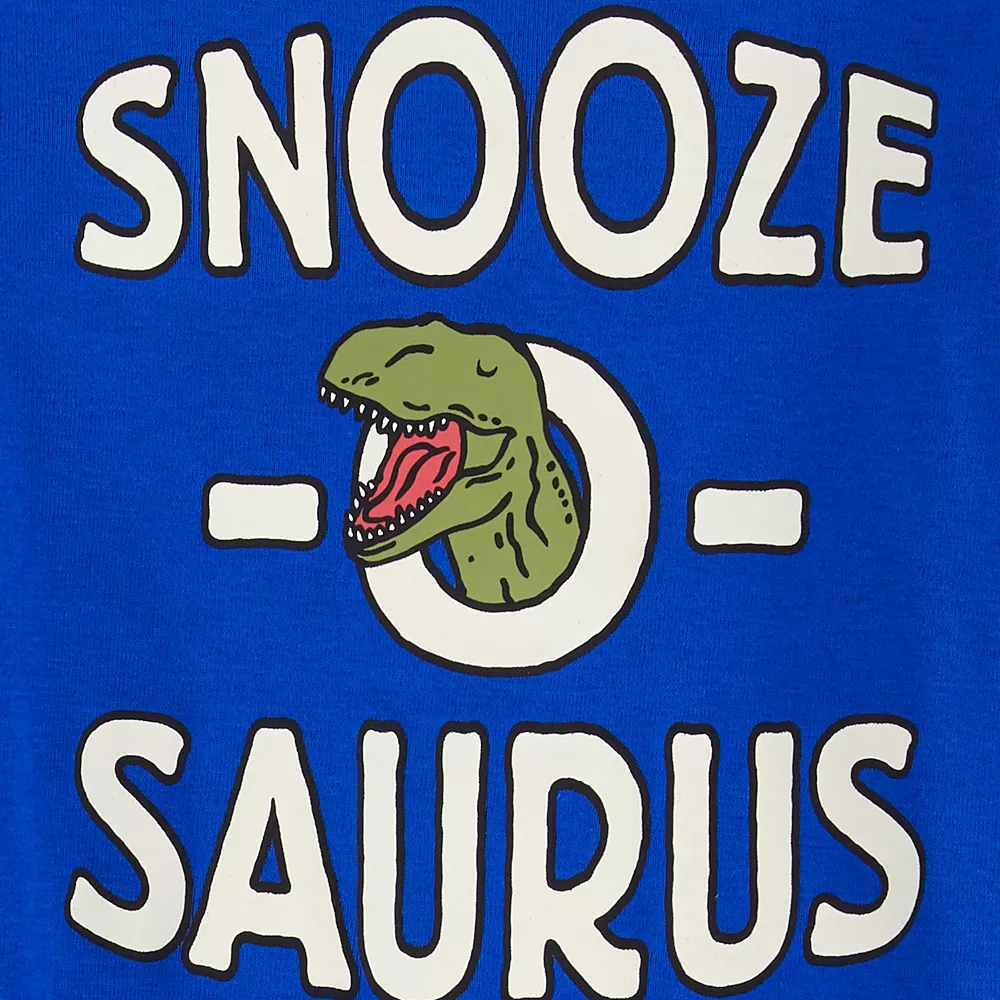 Toddler Boy Carter's "Snooze-O-Saurus" Dino Cotton Tee & Fleece Pants Pajama Set - Image 2