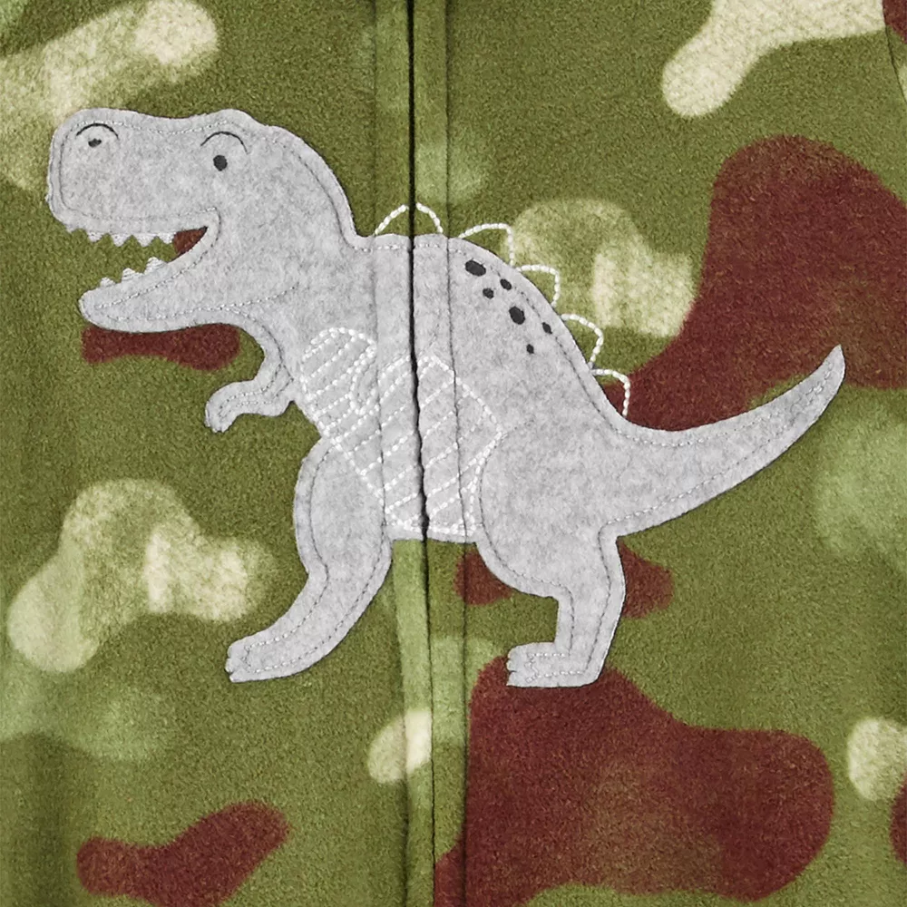 Baby Boy Carter's Dino Camo Fleece Footie Pajamas - Image 2