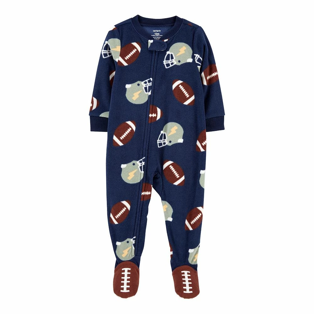 Baby Boy Carter's Football Fleece Footie Pajamas