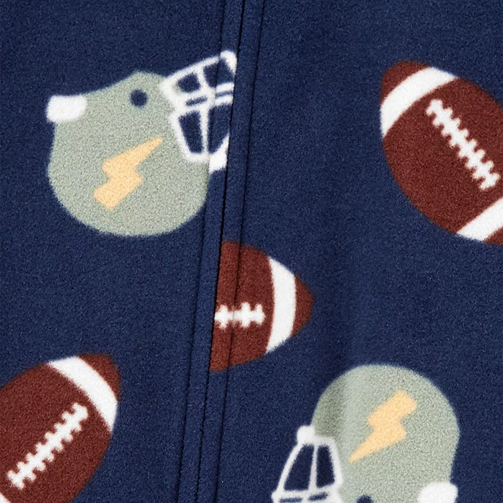 Baby Boy Carter's Football Fleece Footie Pajamas - Image 3