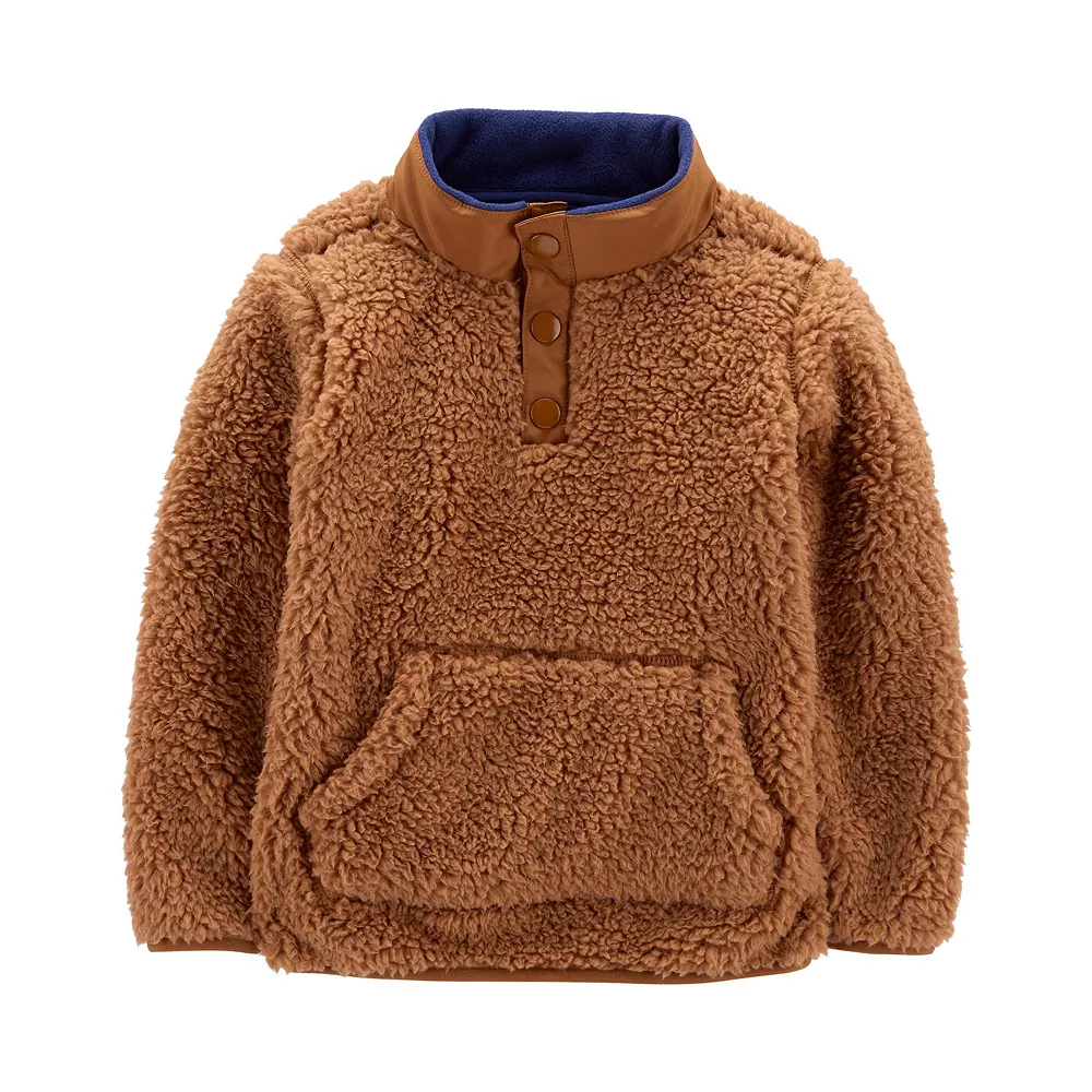 Toddler Boy Carter's Quarter Zip Sherpa Pullover - Image 2