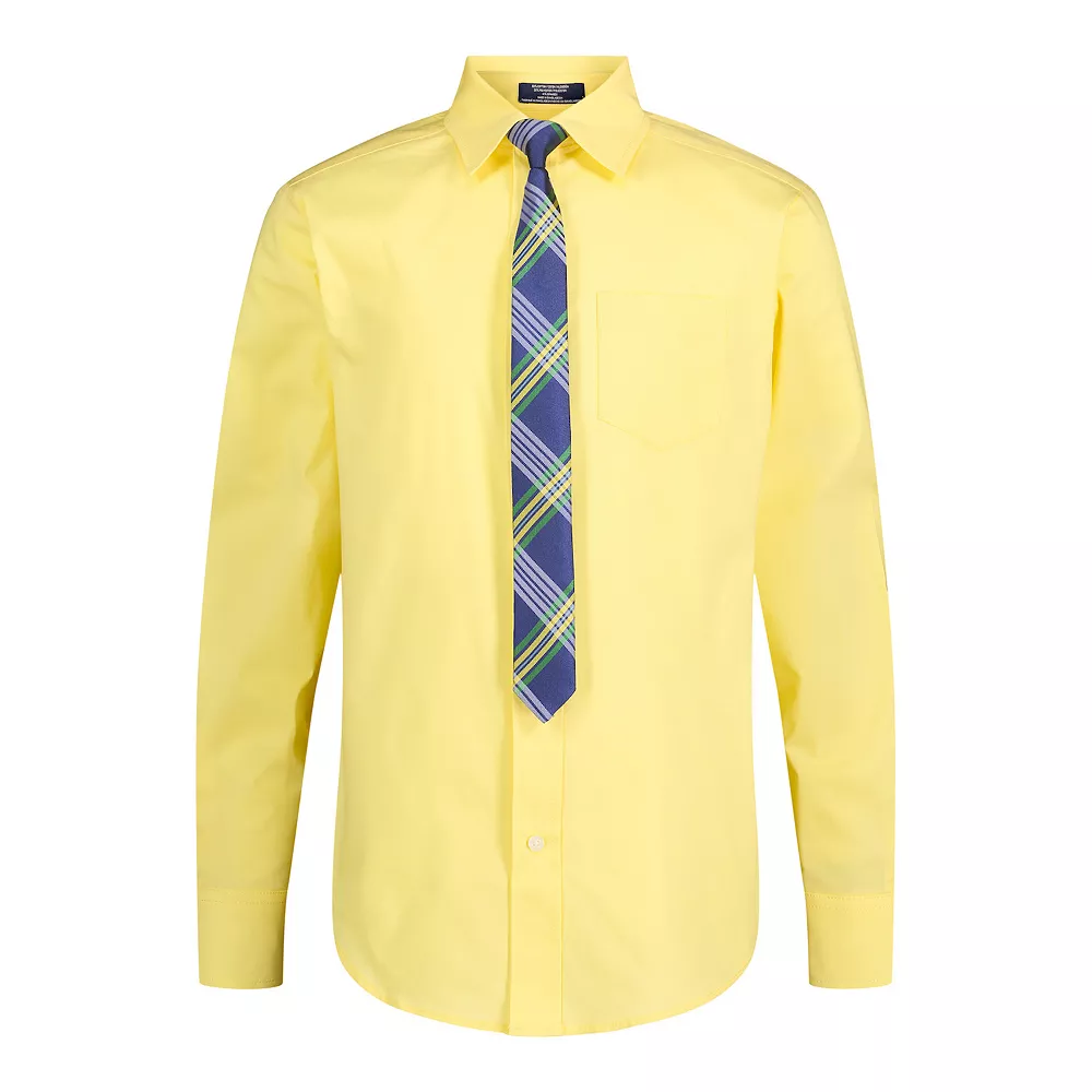 Boys 4-20 IZOD Stretch Solid Poplin Shirt & Tie Set - Image 2