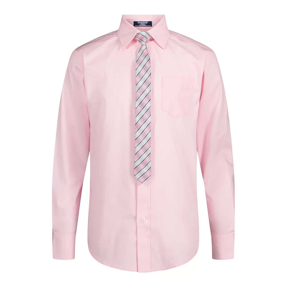 Boys 4-20 IZOD Stretch Solid Poplin Shirt & Tie Set - Image 3