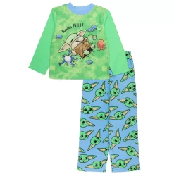 Boys 4-10 The Mandalorian Grogu "Soooo Full" 2-Piece Pajama Set
