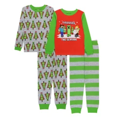 Boys 6-12 Minecraft "Holiday Adventure" 4-Piece Pajama Set