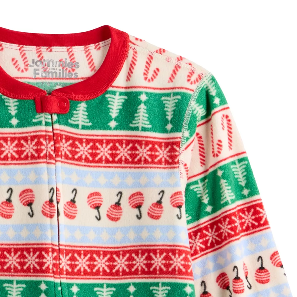 Kids 4-20 Jammies For Your Families® Joyful Celebration Adaptive Fairisle One-Piece Pajama - Image 2