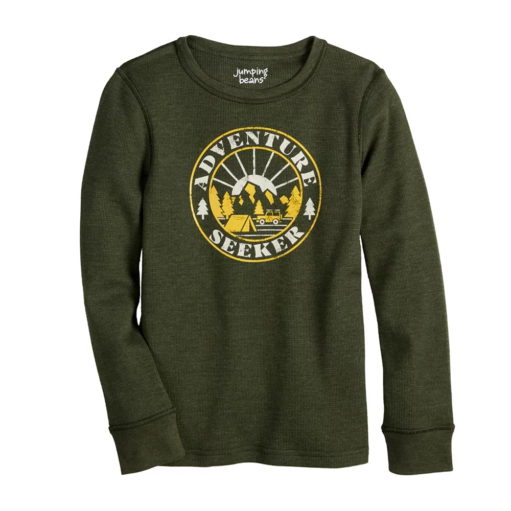 Boys 4-12 Jumping Beans® Adaptive Long Sleeve Thermal Graphic Tee - Image 2