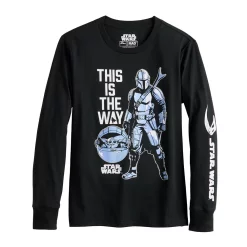 Boys 8-20 Star Wars The Mandalorian Grogu aka Baby Yoda This Is The Way Long Sleeve Graphic Tee