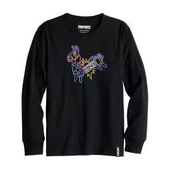 Boys 8-20 Fortnite Late Night Pinata Llama Victory Royale Video Game Long Sleeve Graphic Tee