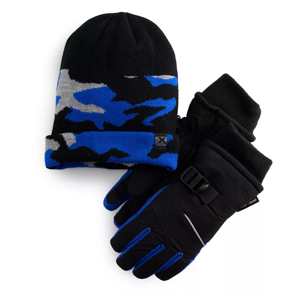 Boys 8-20 ZeroXposur Versatile Cuffed Beanie & Gloves Set - Image 2
