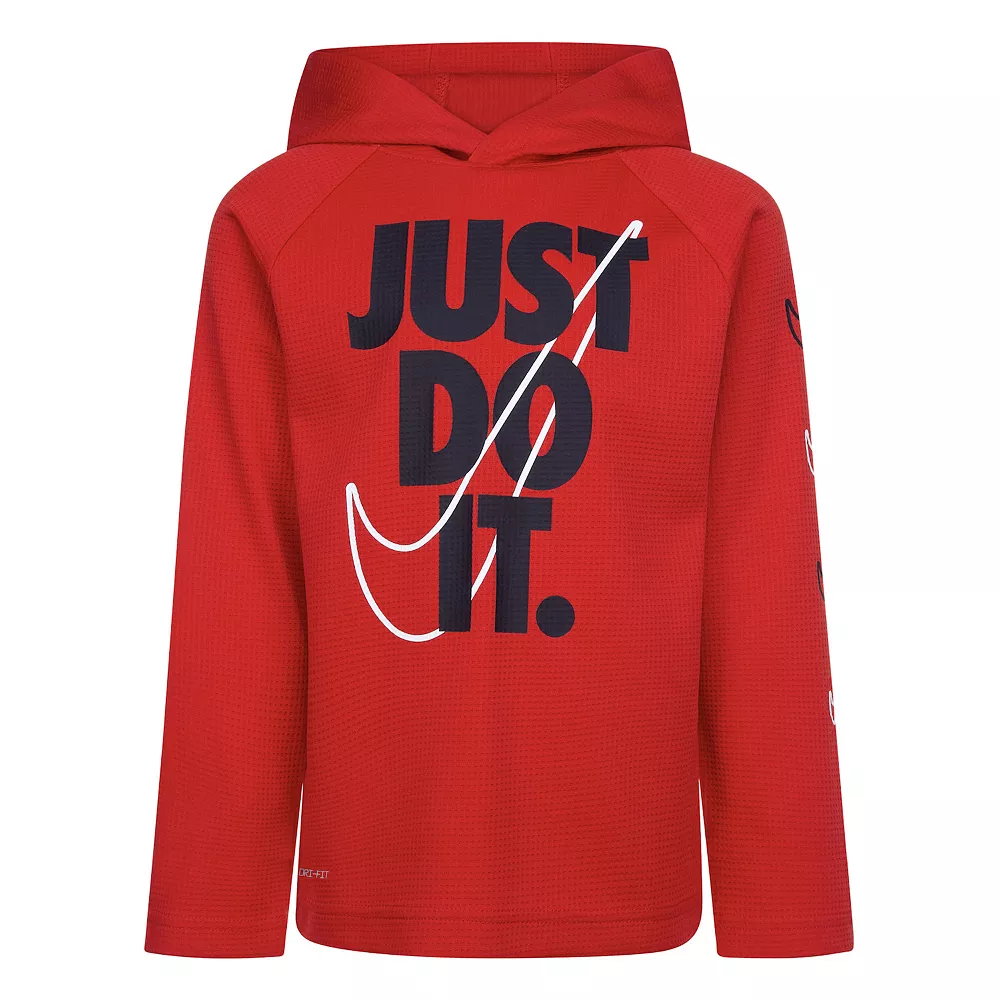 Boys 4-7 Nike Dri-FIT Thermal Long Sleeve Hooded "Just Do It" Graphic Tee