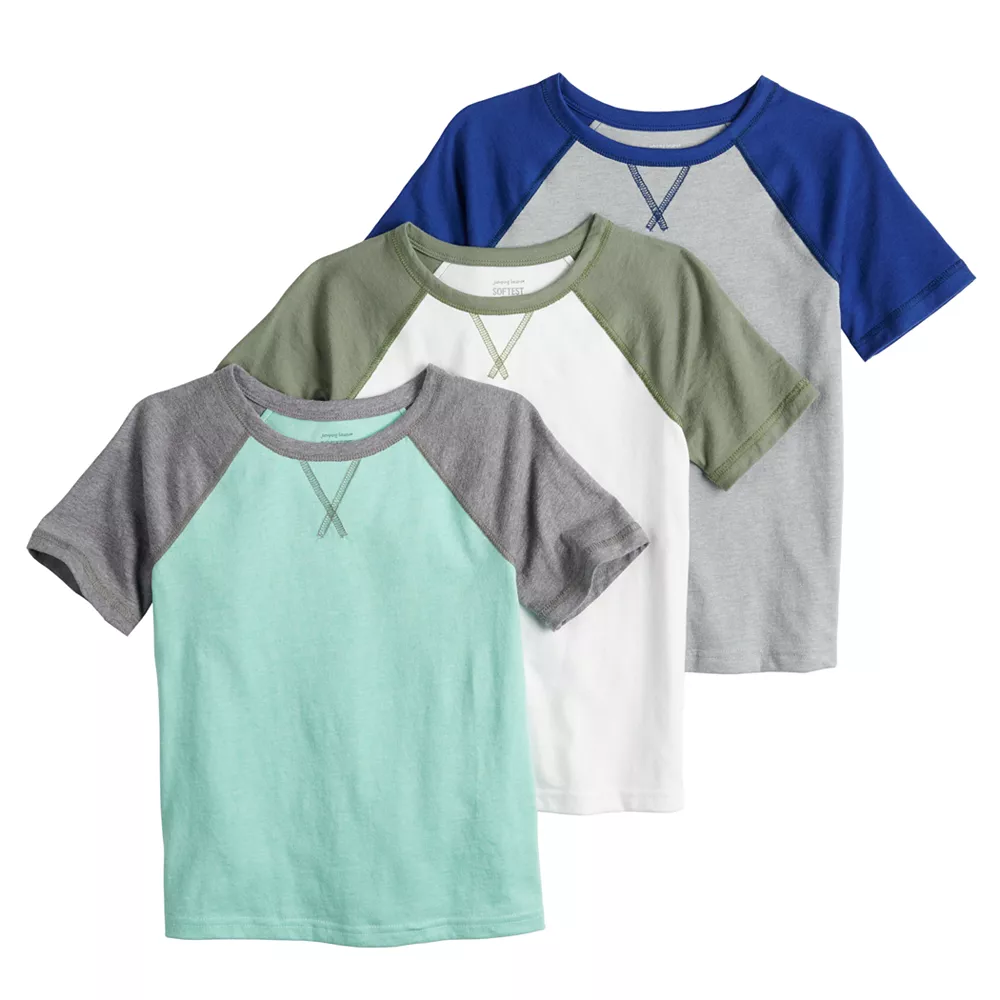 Toddler Boy Jumping Beans® Adaptive Sensory Short Sleeve Raglan Tees 3-Pack