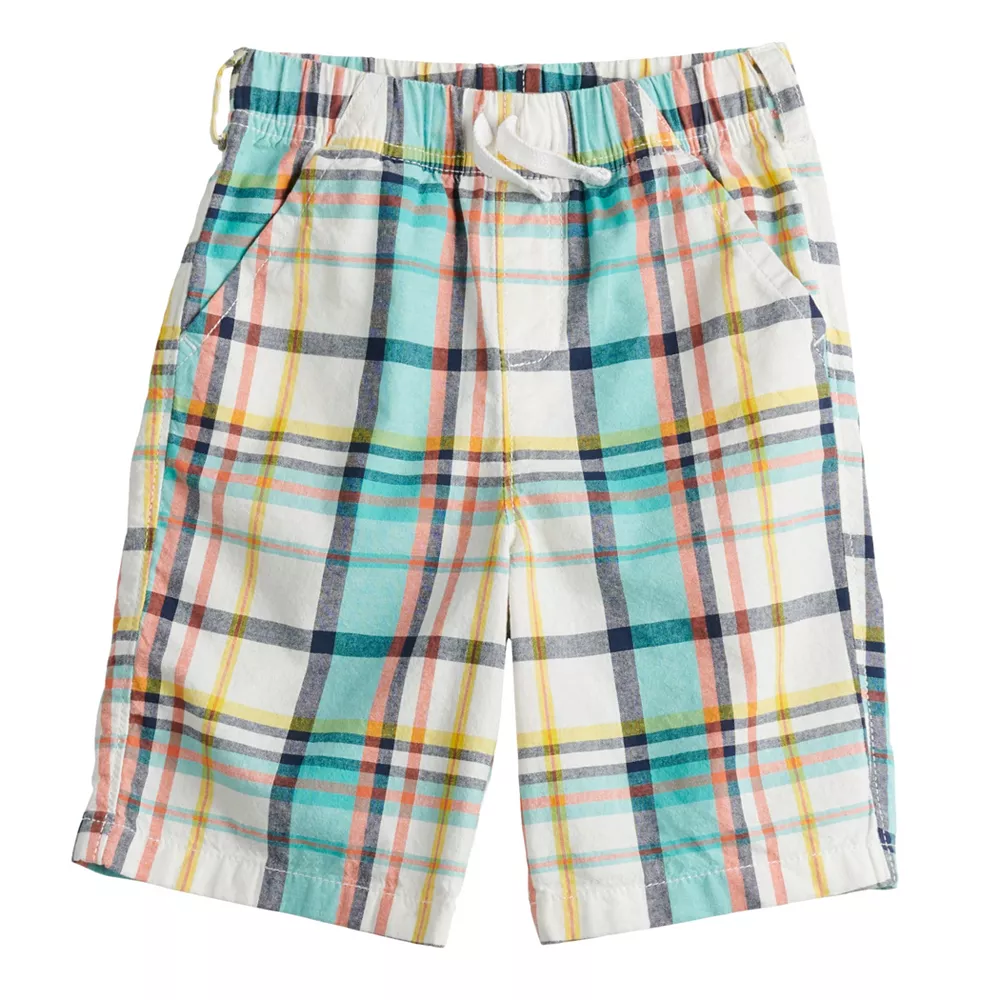 Toddler Boy Jumping Beans® Adaptive Sensory & Seated Comfort Plaid Canvas Shorts