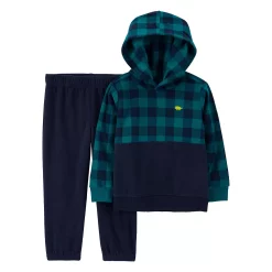 Baby Boy Plaid Hoodie & Pants Set