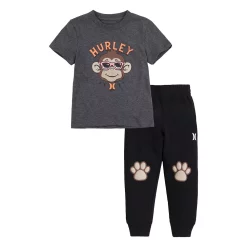 Toddler Boys Hurley Animal Tee and Joggers Set