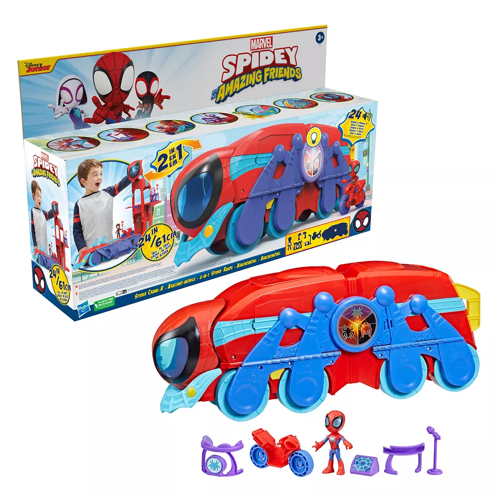 Marvel Spidey and His Amazing Friends Spider Crawl-R Vehicle Toy by Hasbro