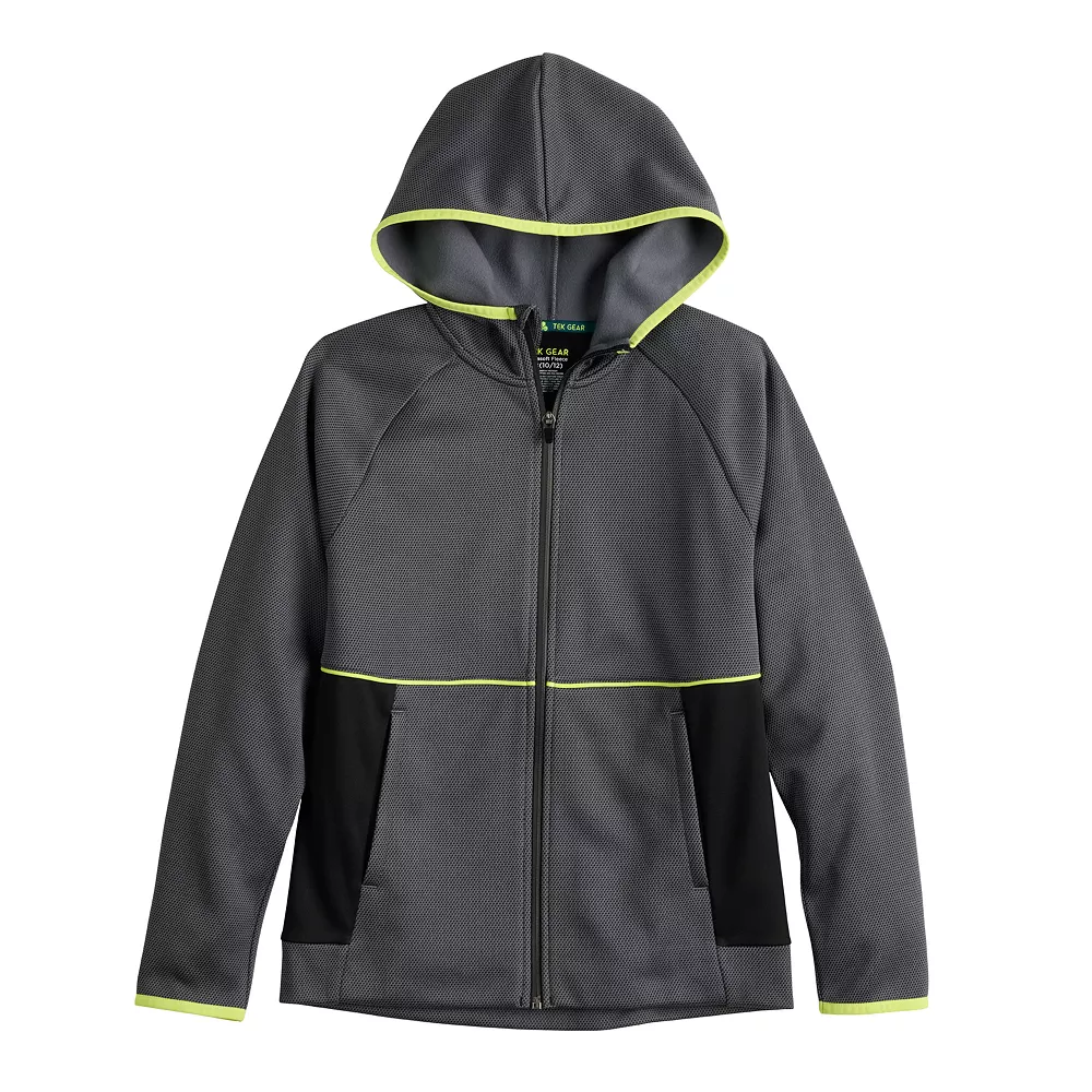Boys 8-20 Tek Gear® Performance Fleece Full Zip Hoodie in Regular & Husky - Image 2