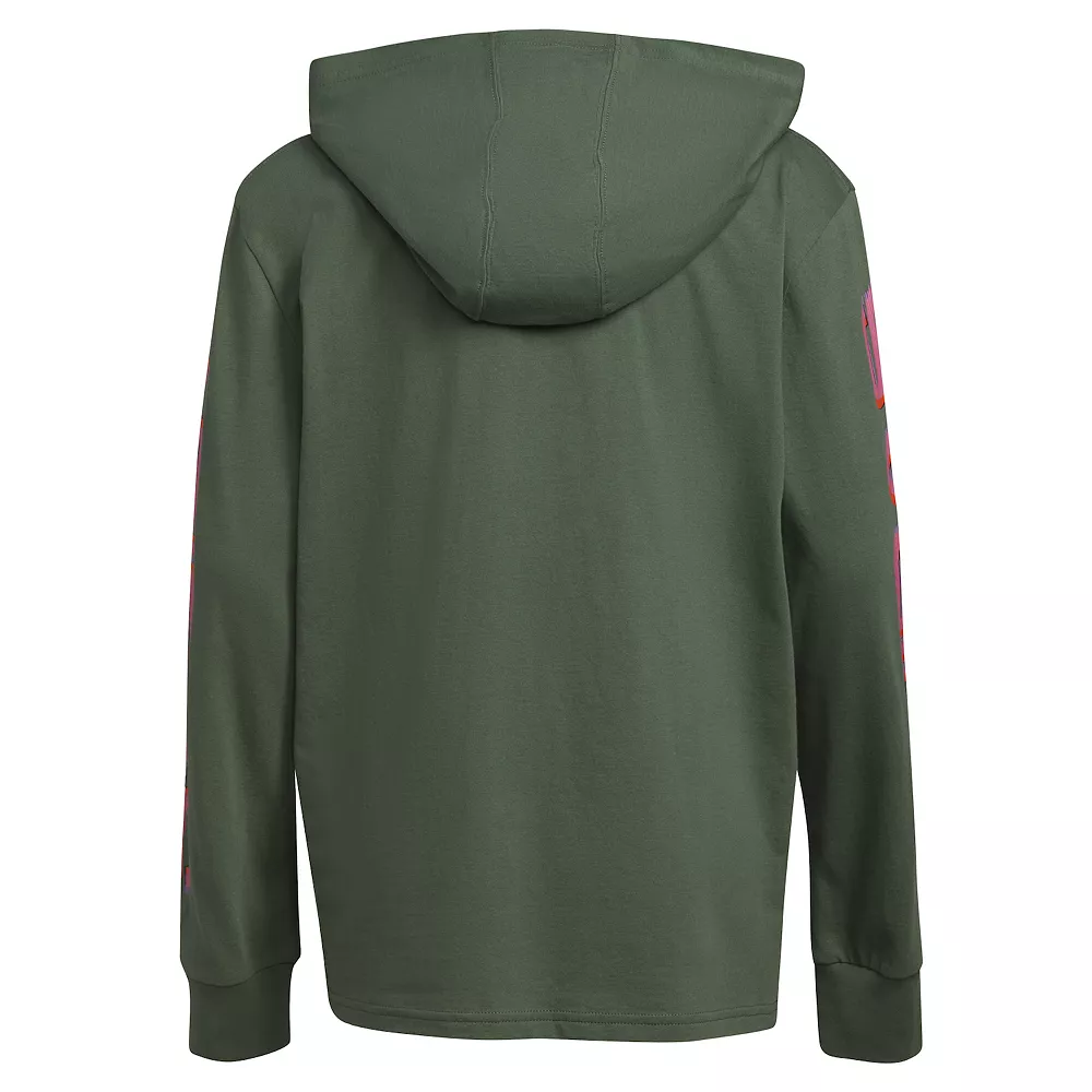 Boys 8-20 adidas Glitchy Badge of Sport Hooded Tee - Image 3