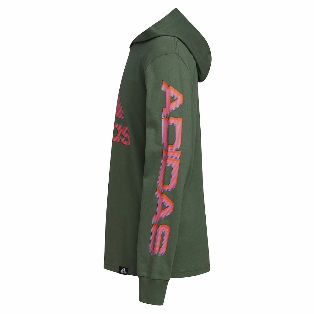 Boys 8-20 adidas Glitchy Badge of Sport Hooded Tee - Image 4