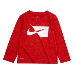 Toddler Boy Nike Dri-FIT Split Swoosh Long Sleeve Graphic Tee
