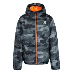Boys 8-20 Hurley Racer Stripe Puffer Jacket