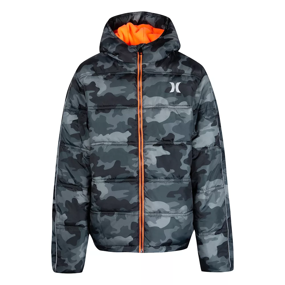 Boys 8-20 Hurley Racer Stripe Puffer Jacket
