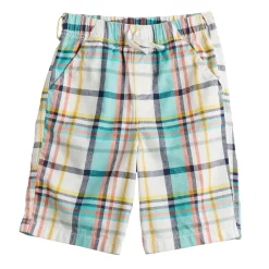 Toddler Boy Jumping Beans® Adaptive Seated Comfort Easy Dressing Sensory Plaid Canvas Shorts